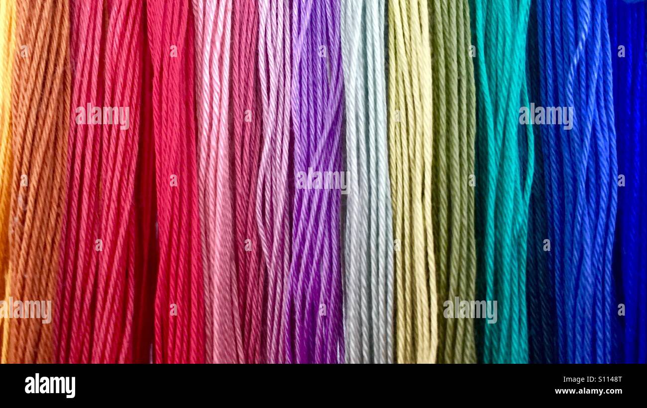 Multicoloured threads - Smartphone Captured Stock Image