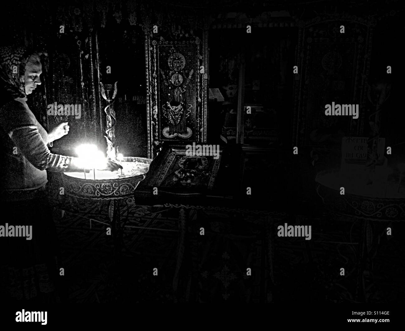 Lighting a candle, Crimea Stock Photo Alamy