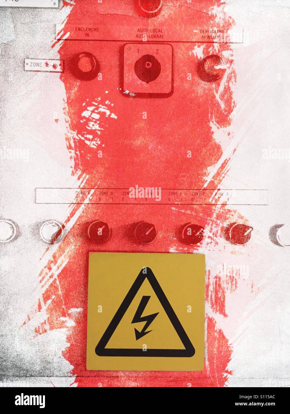 Artistic view of an electric switchboard - Smartphone Captured Stock Image