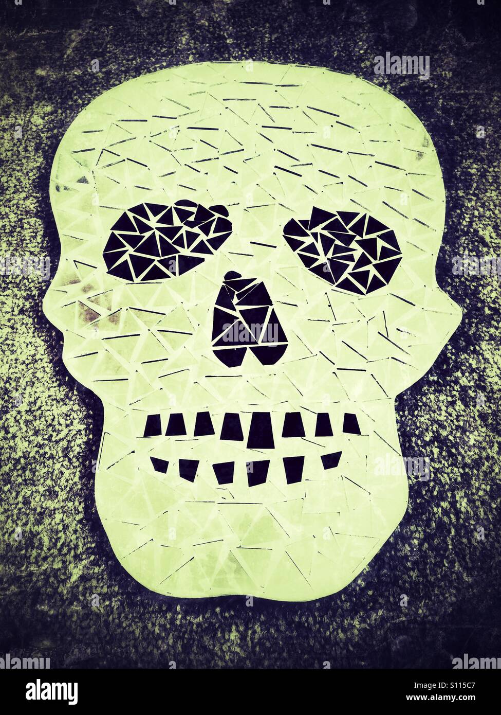 Mirror in shape of a skull - Smartphone Captured Stock Image