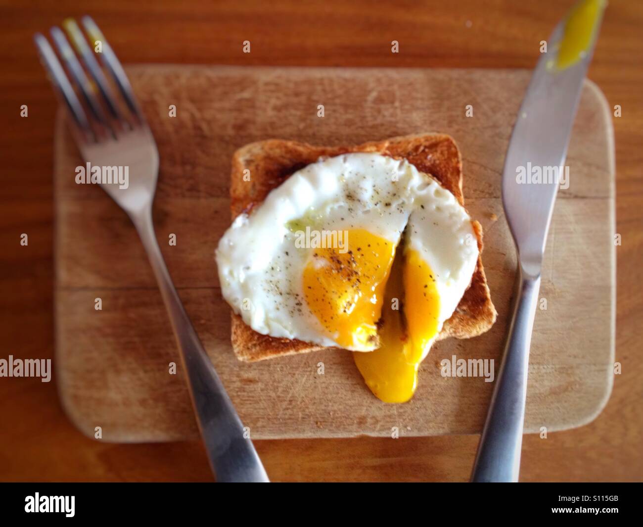 Fried egg on toast Stock Photo Alamy