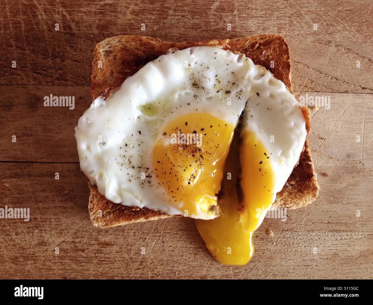 Fried egg on toast Stock Photo Alamy