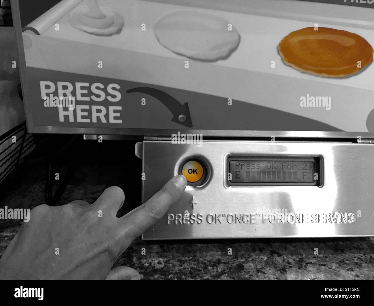 Push a button, get a pancake - Smartphone Captured Stock Image