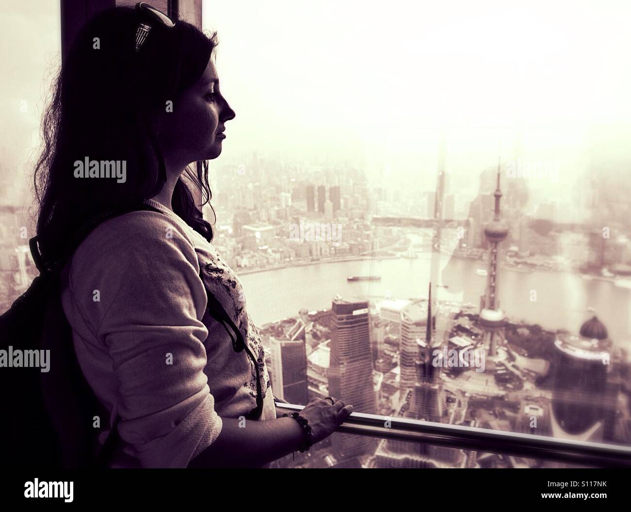 Looking at Shanghai - Smartphone Captured Stock Image