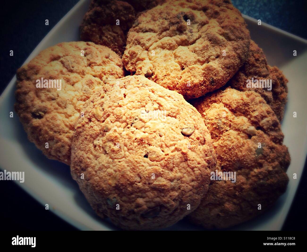 Oatmeal cookies close up - Smartphone Captured Stock Image