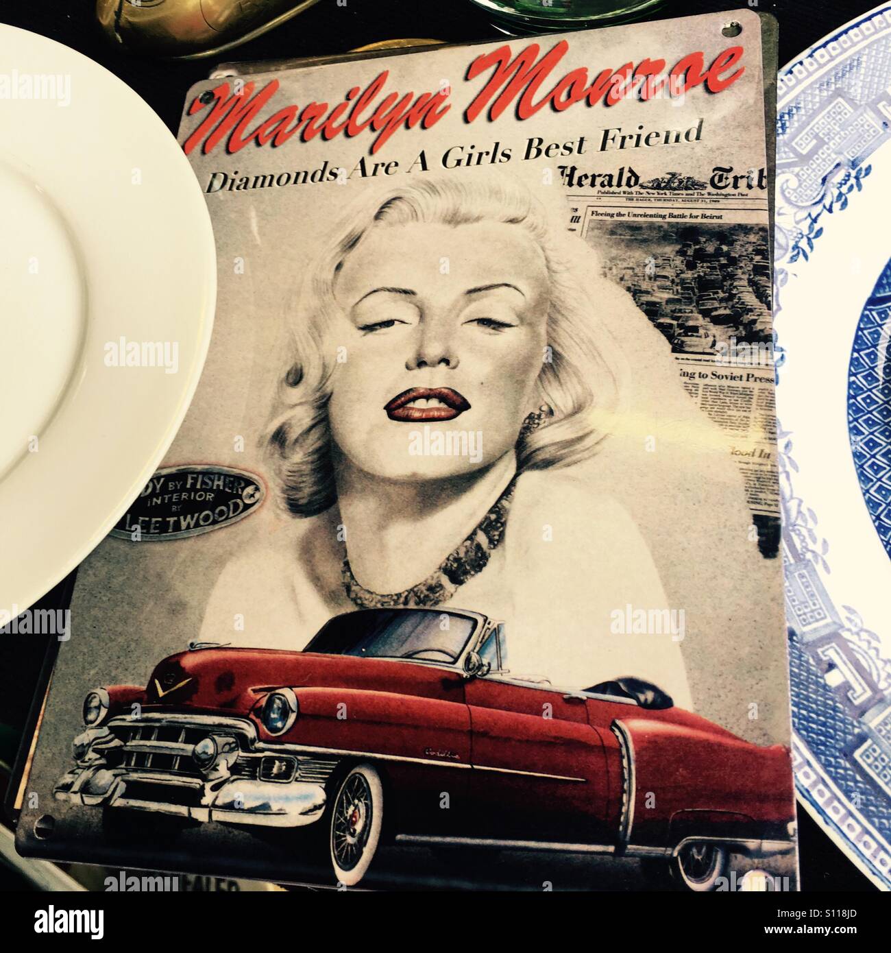 Marilyn Monroe memorabilia at a flea market Stock Photo