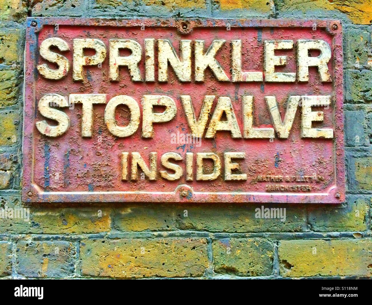 Sprinkler stop valve inside Stock Photo