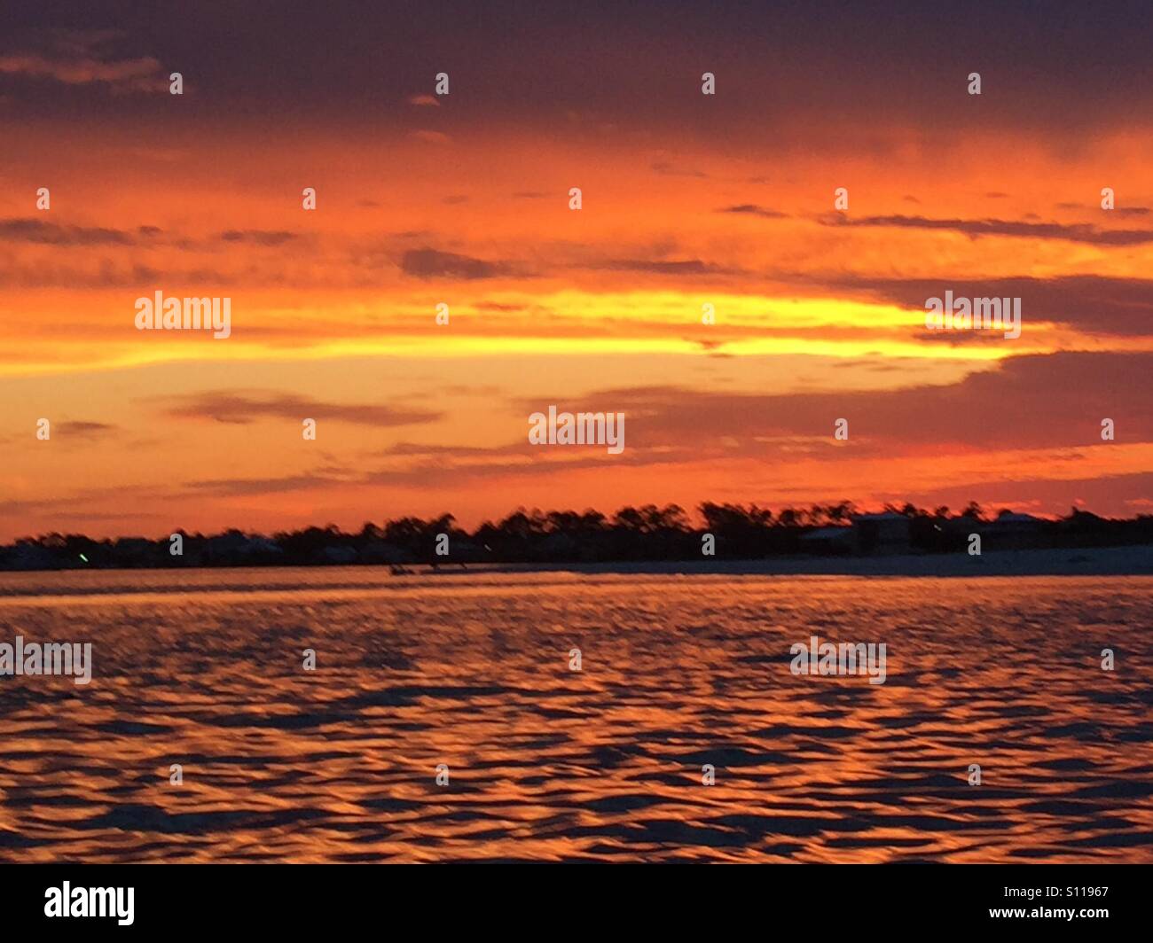 Orange Sunset at Orange Beach Stock Photo Alamy