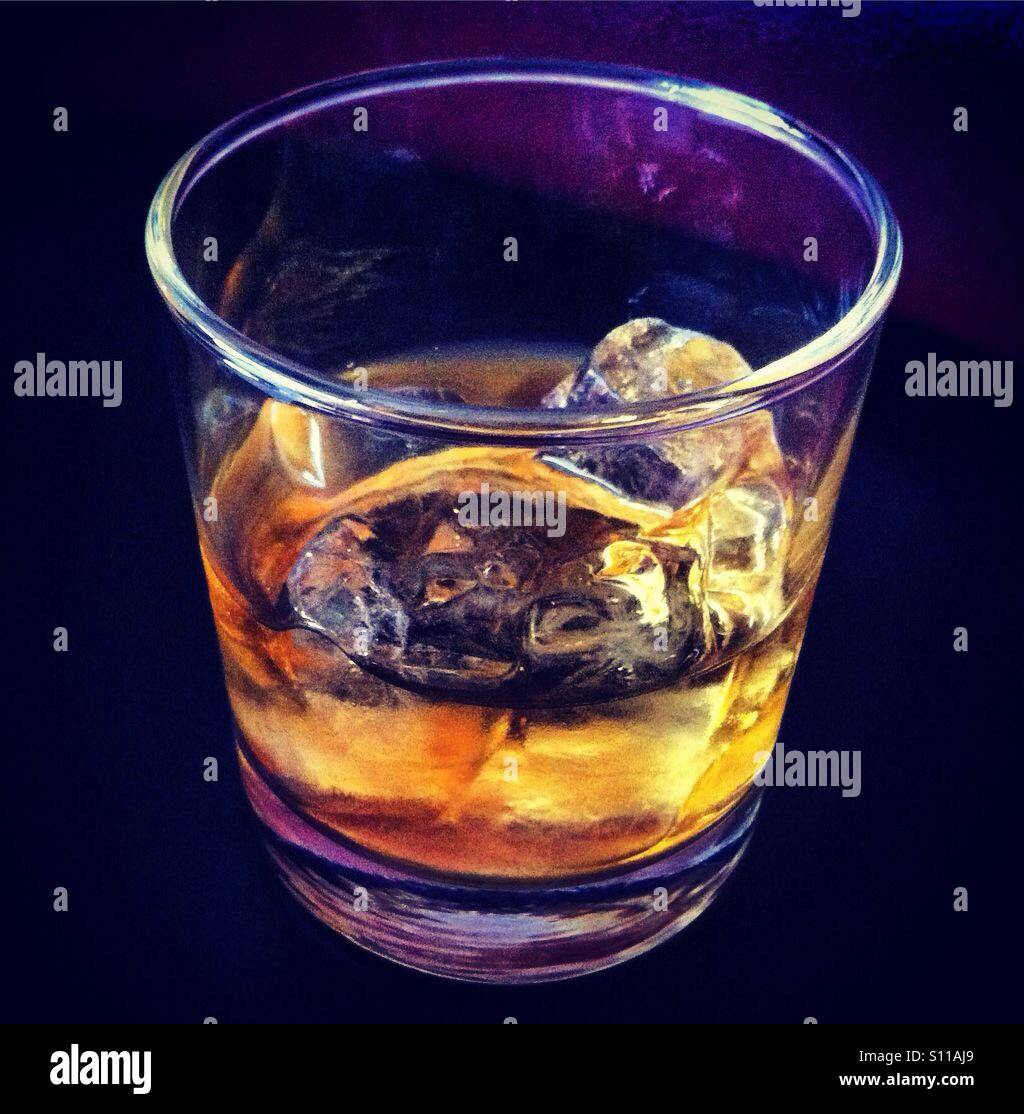 Whiskey on the rocks Stock Photo Alamy