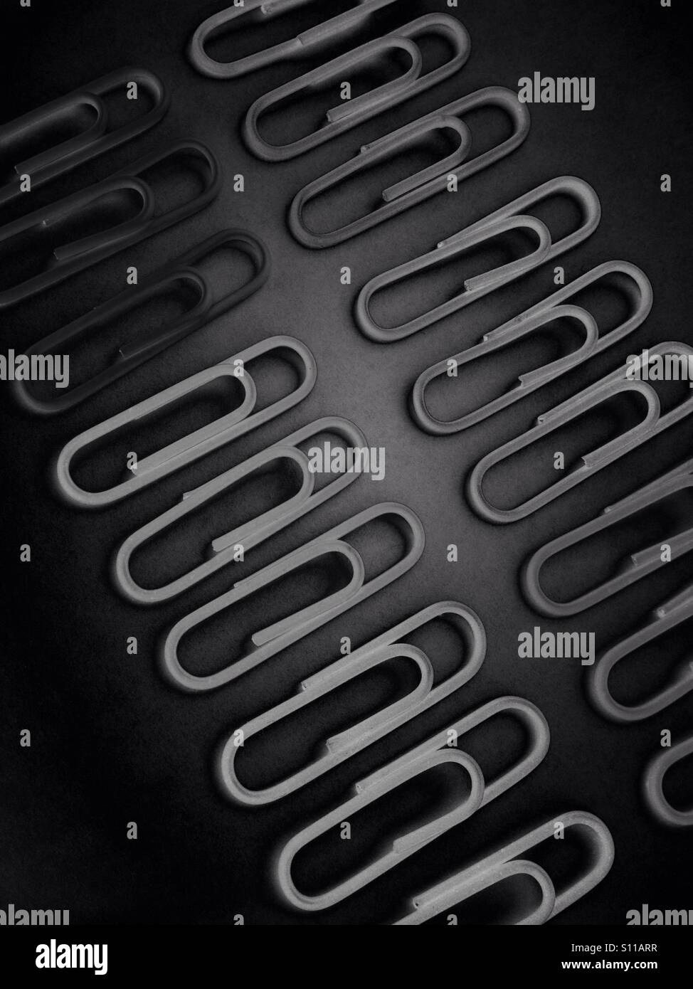 Negative effect on paper clips - Smartphone Captured Stock Image