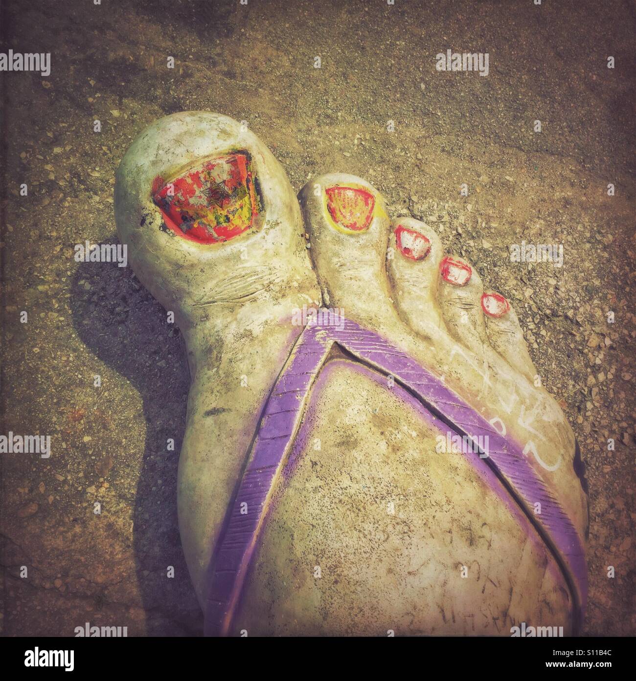 Foot sculpture - Smartphone Captured Stock Image