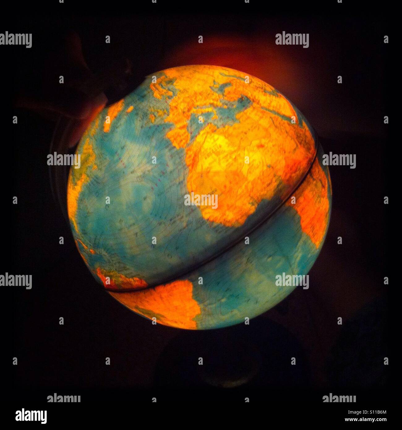 Iluminated globe - Smartphone Captured Stock Image Iluminated globe - Smartphone Captured Stock Image