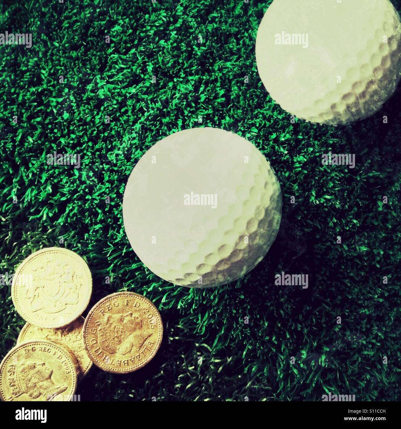 Gambling on golf Stock Photo