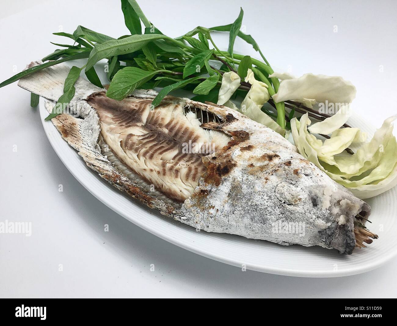 Fish BBQ Thai cuisine Stock Photo