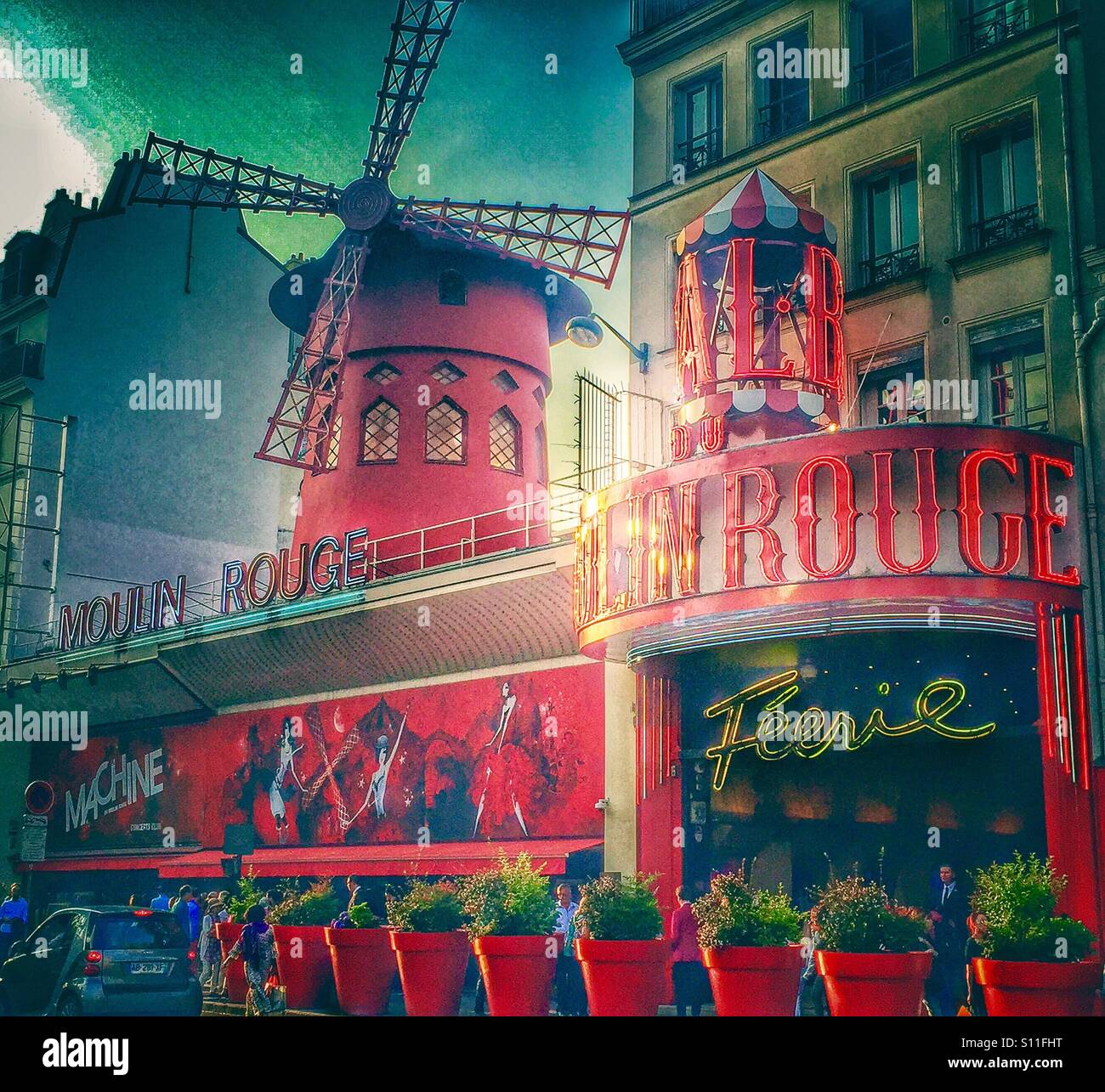 Moulin Rouge, famous cabaret in Paris, France Stock Photo