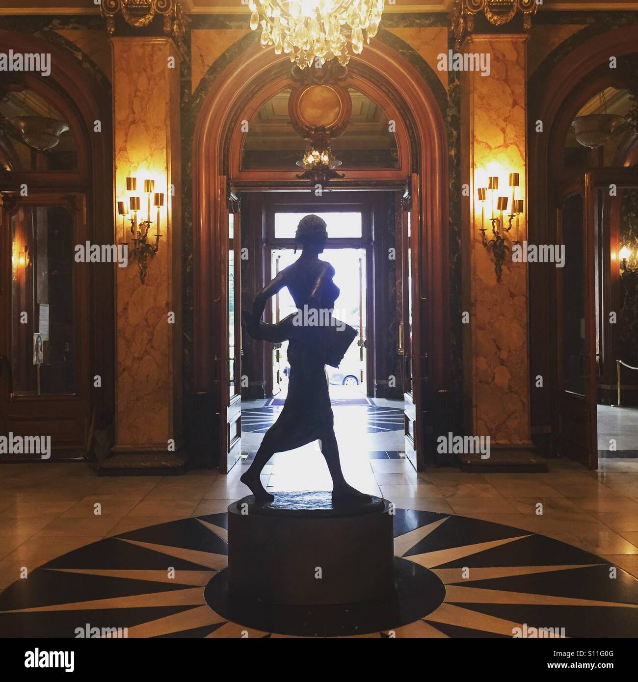 Statue overlooking the Monte Carlo Casino entrance Stock Photo Alamy