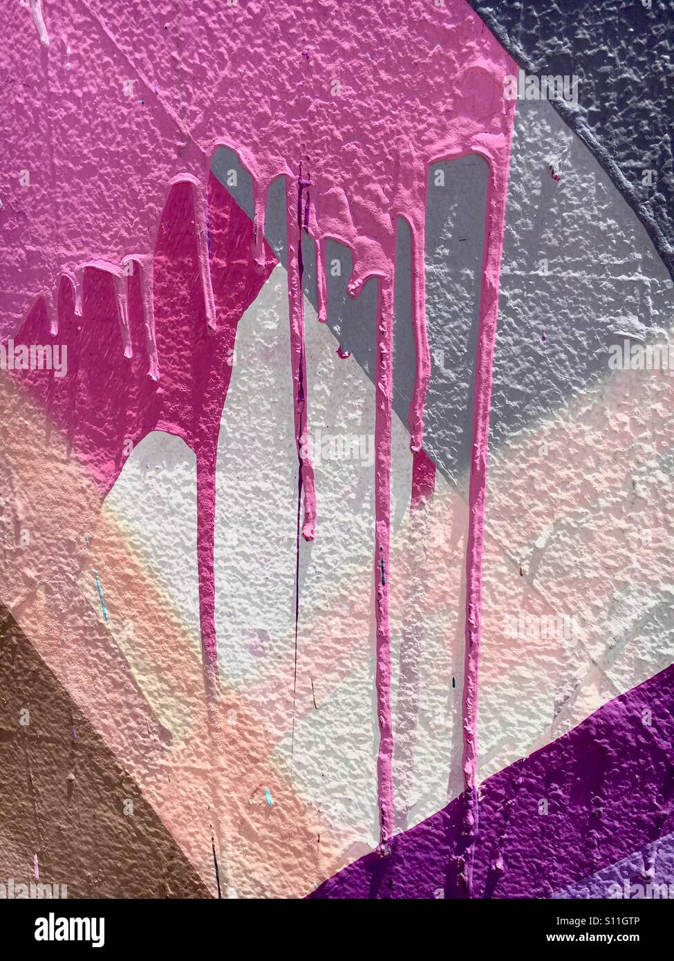 Pink paint dripping - Smartphone Captured Stock Image