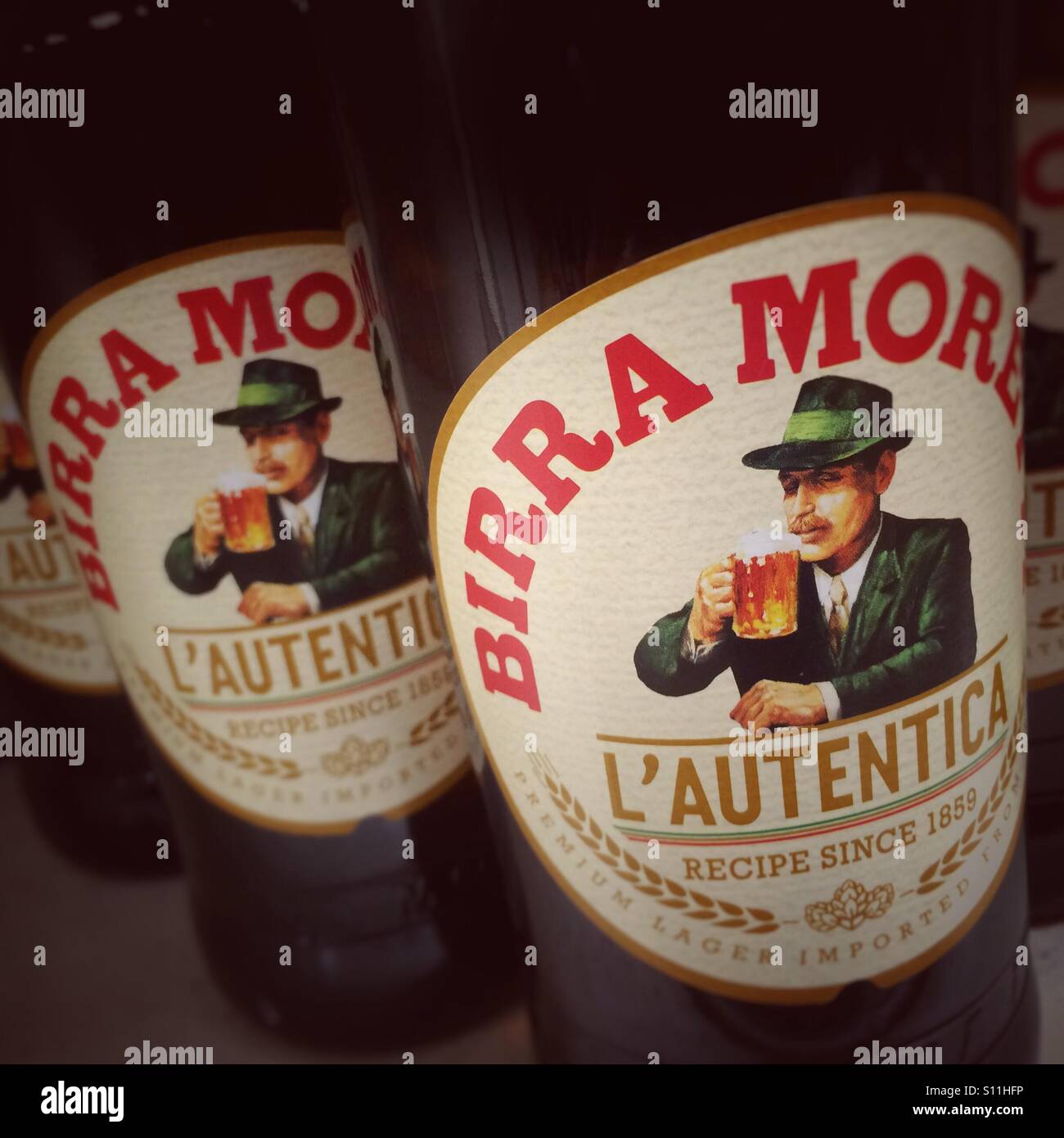Birra Moretti beer - Smartphone Captured Stock Image