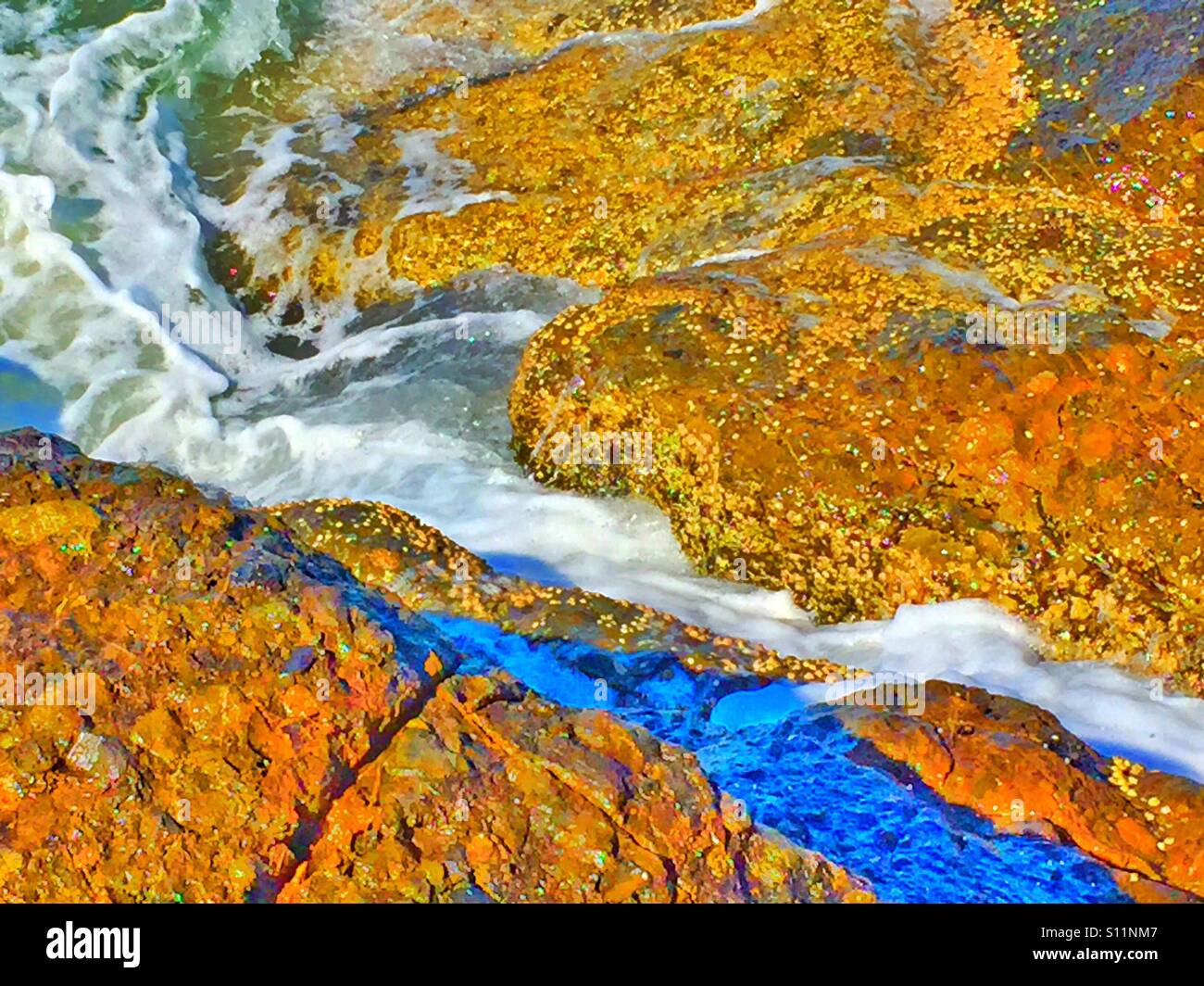 Incoming tidal foam and froth - Smartphone Captured Stock Image