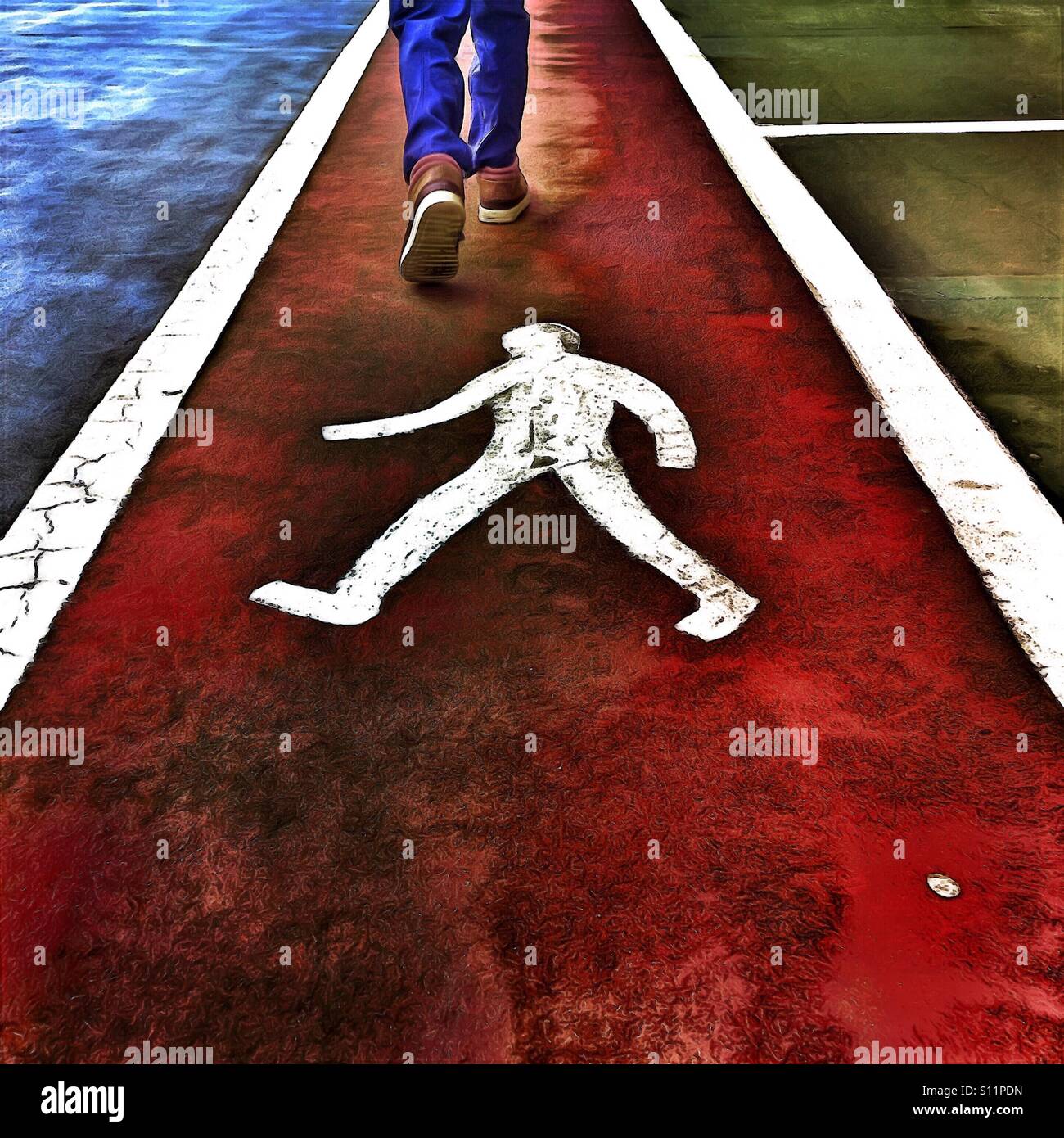 Walking on a walkway - Smartphone Captured Stock Image