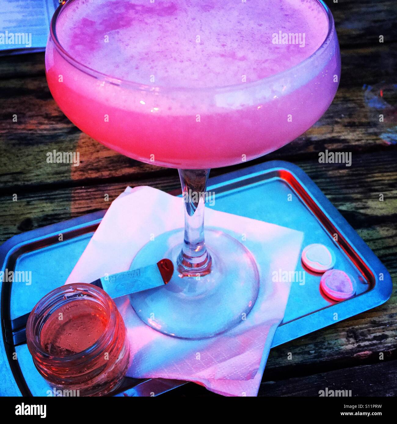 Pretty pink cocktail - Smartphone Captured Stock Image