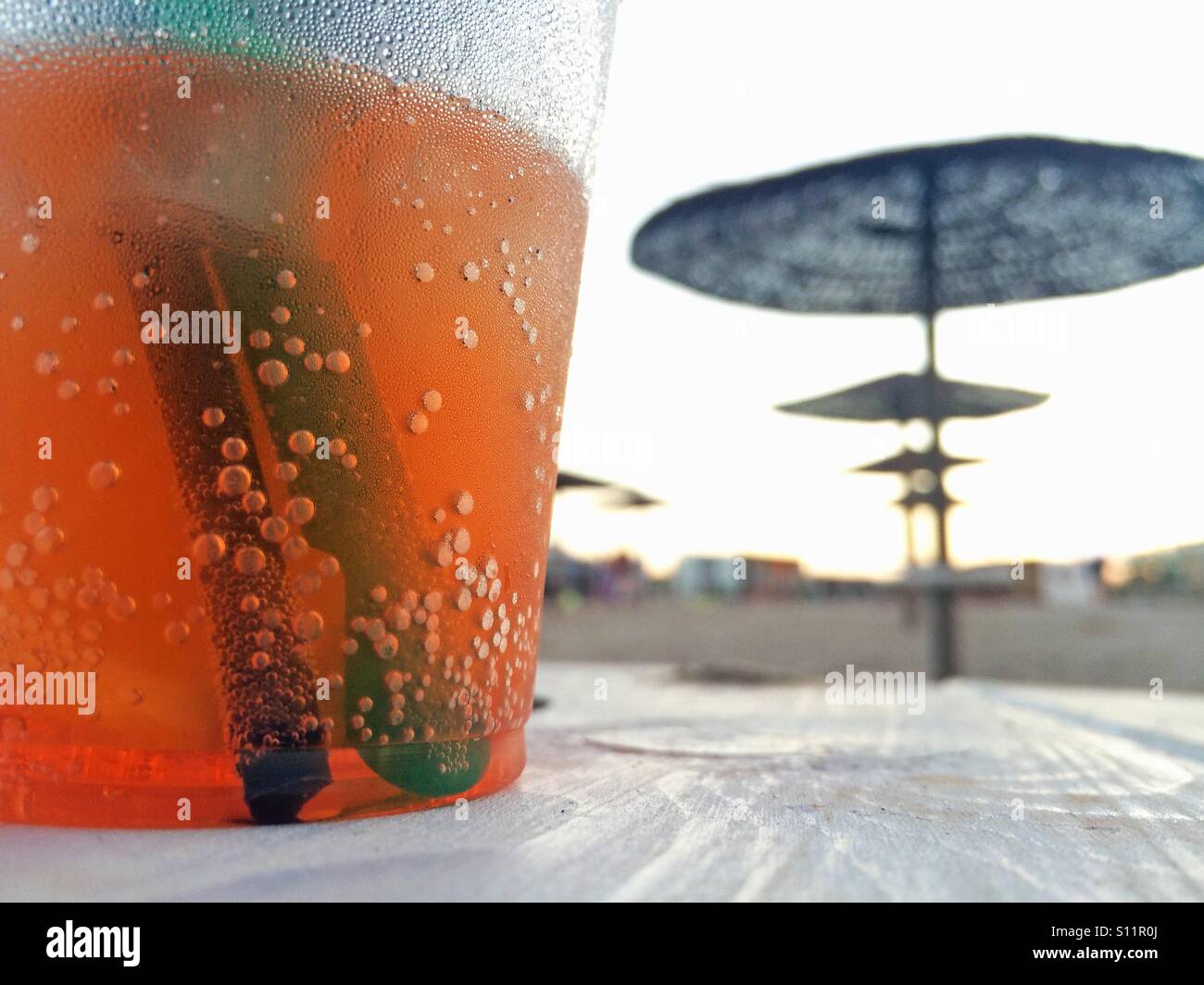 Refreshing drink on the beach - Smartphone Captured Stock Image