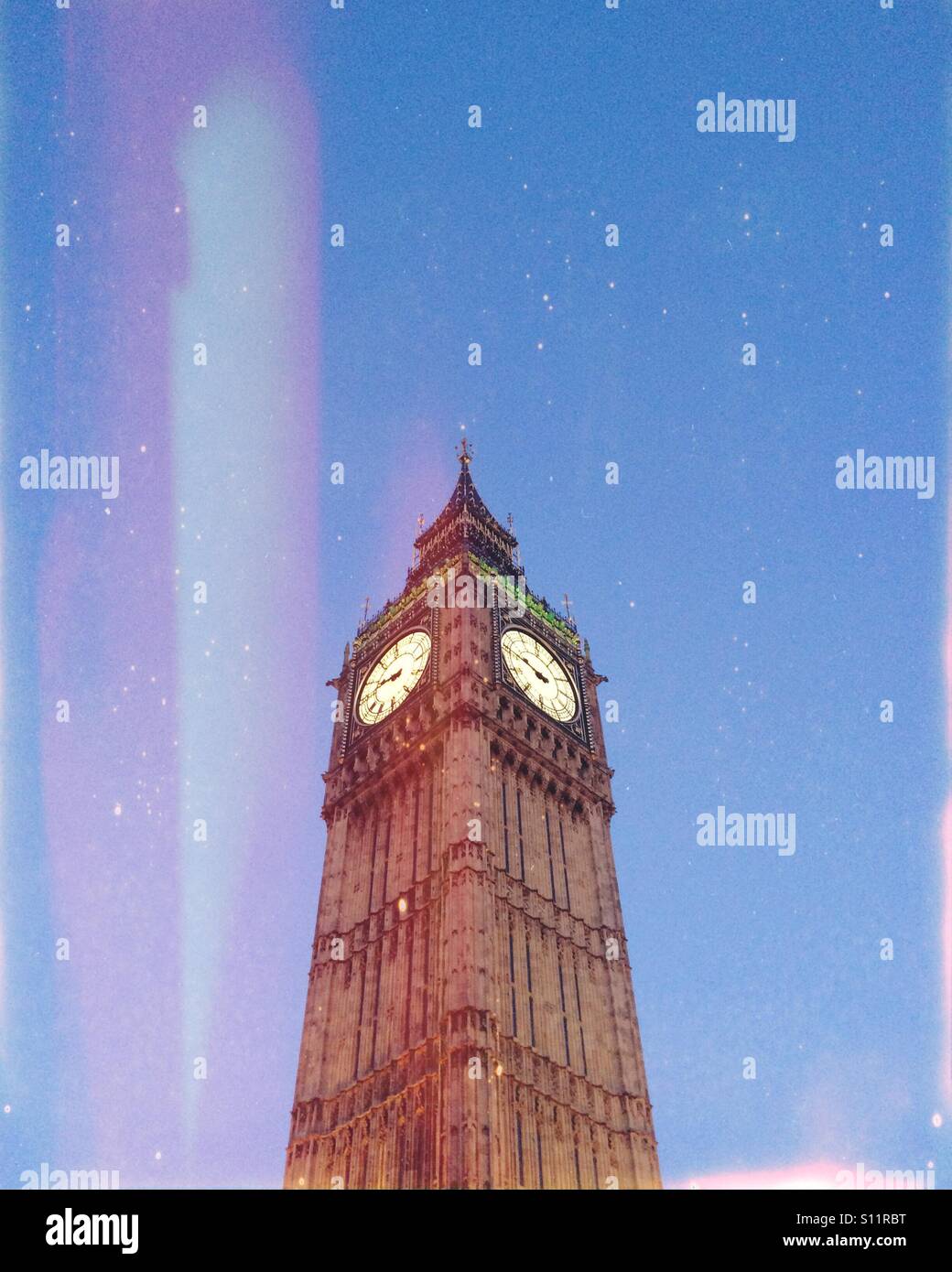 Big Ben in London at night - Smartphone Captured Stock Image