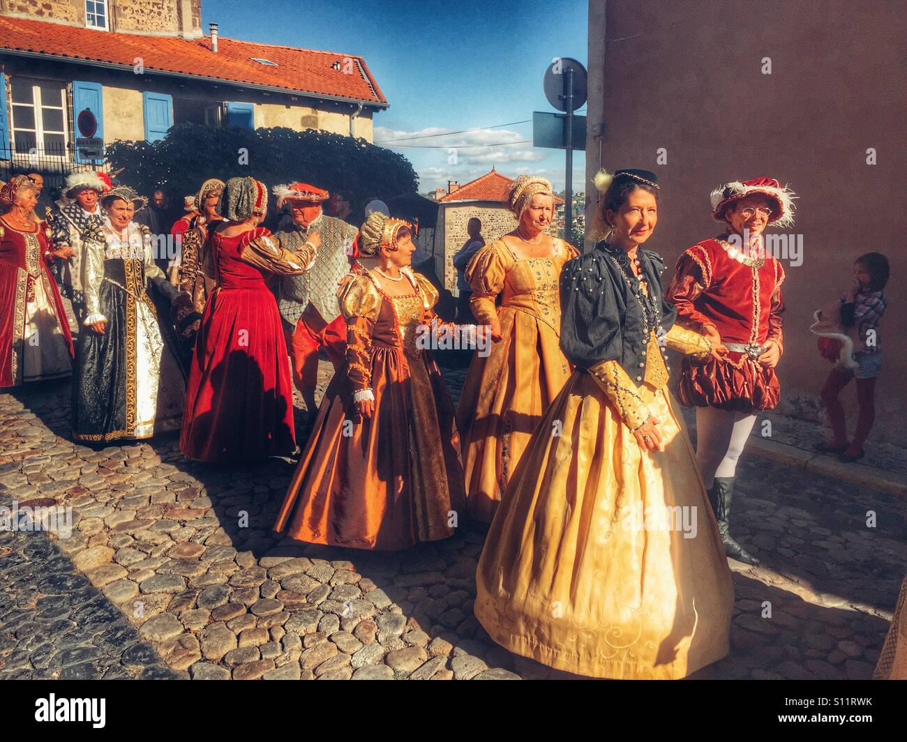 Mediaval festival in Puy en Velay Auvergne France - Smartphone Captured Stock Image