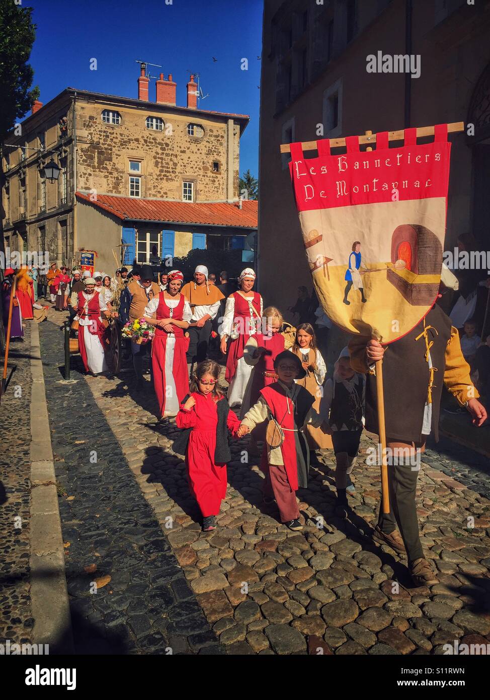 Mediaval group of people Puy en Velay Auvergne France - Smartphone Captured Stock Image