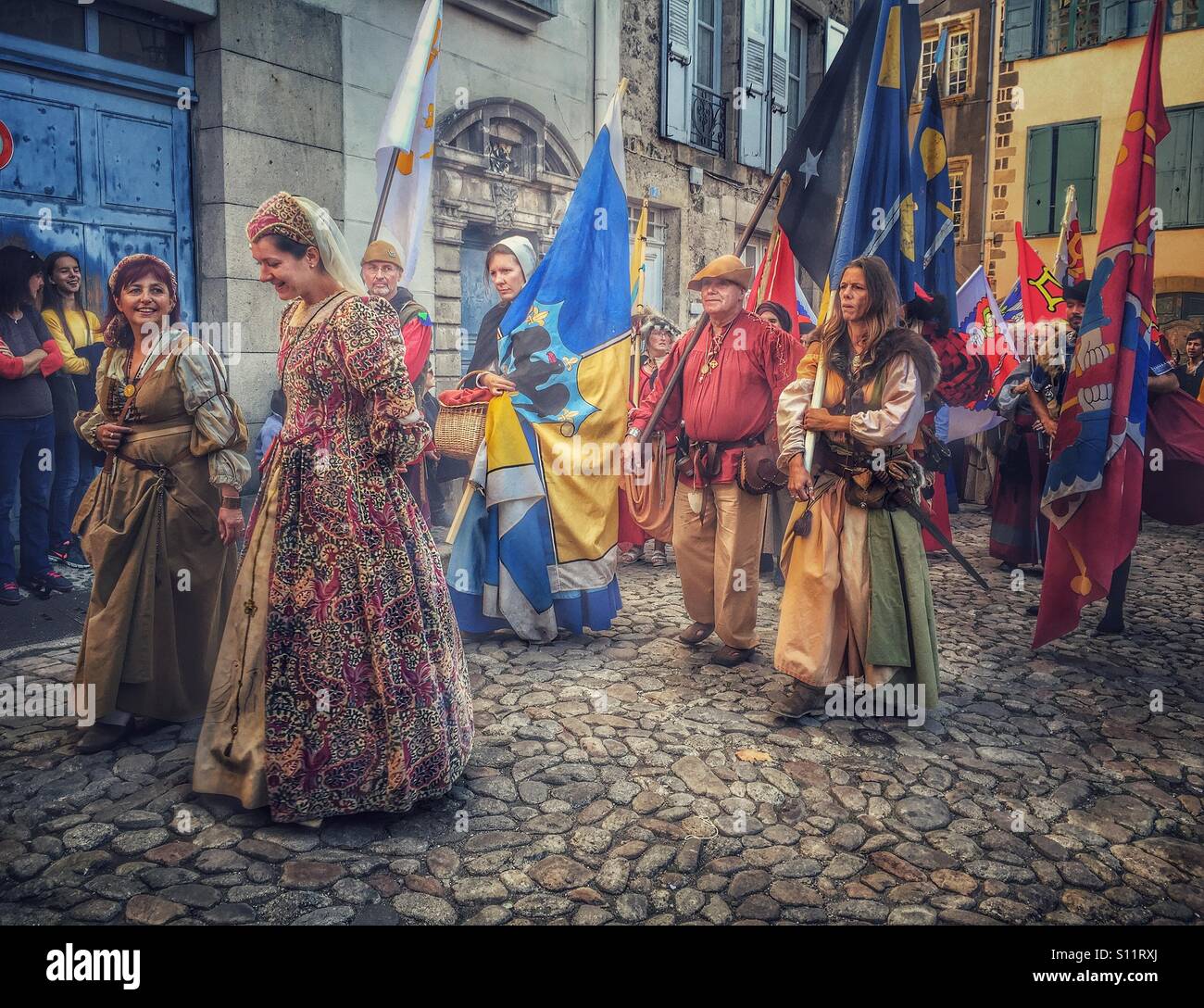 Medieval festival Puy en Velay France - Smartphone Captured Stock Image