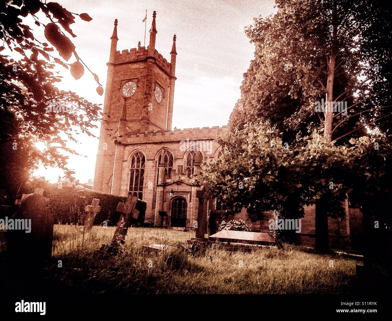 St Mathew's Churchyard, Darley Abbey, England Stock Photo Alamy