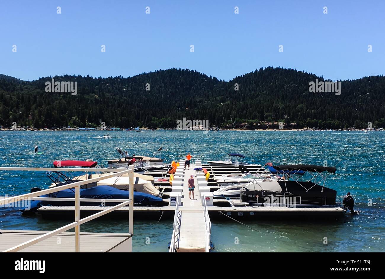 Boat Dock, Lake Arrowhead, California Stock Photo Alamy