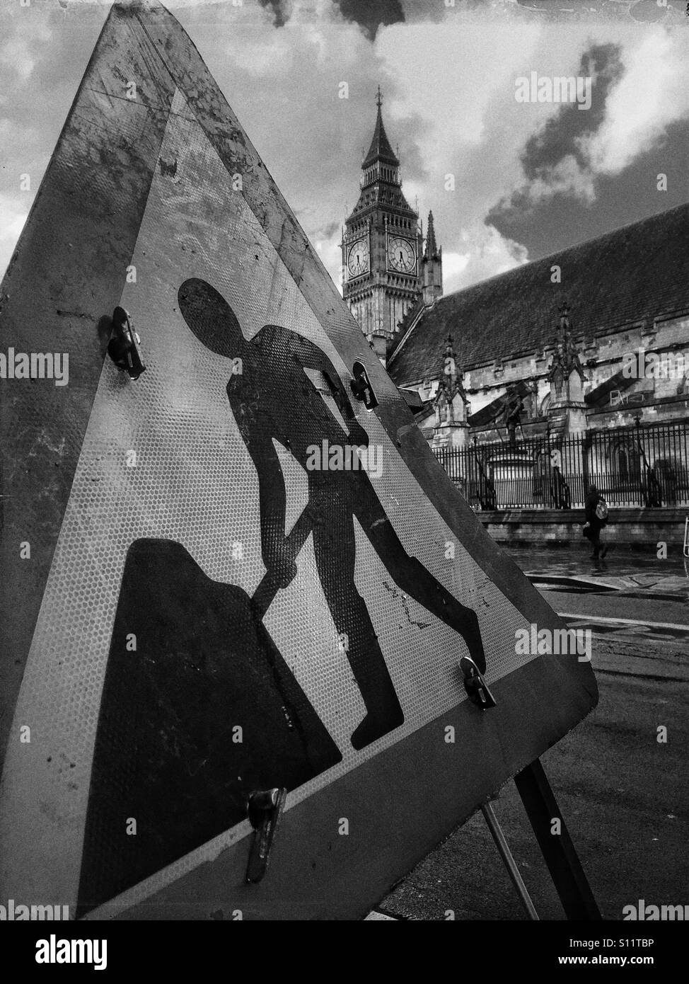 Work in progress , parliaments square, London - Smartphone Captured Stock Image