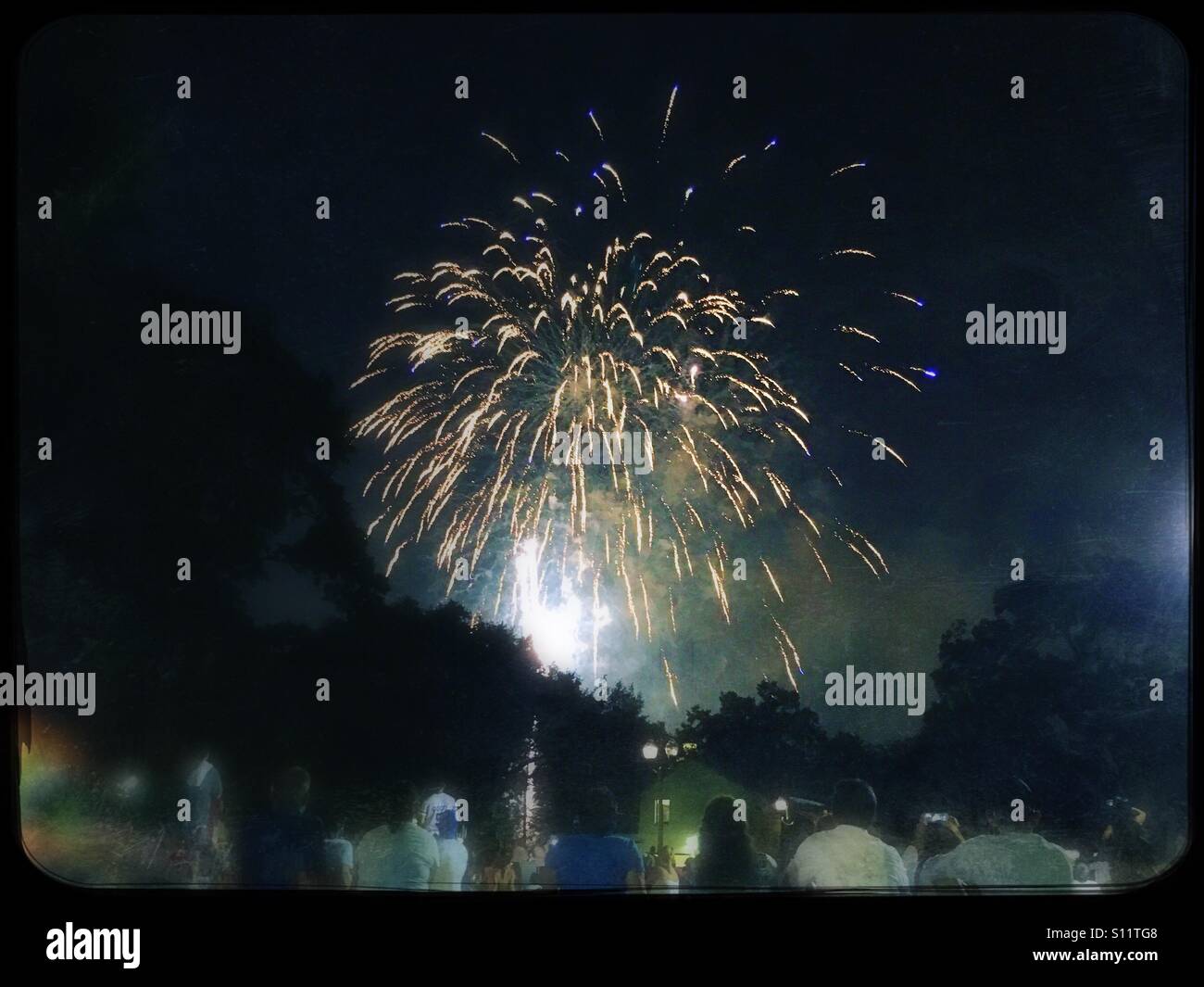 Orlando fireworks on 4th of July - Smartphone Captured Stock Image