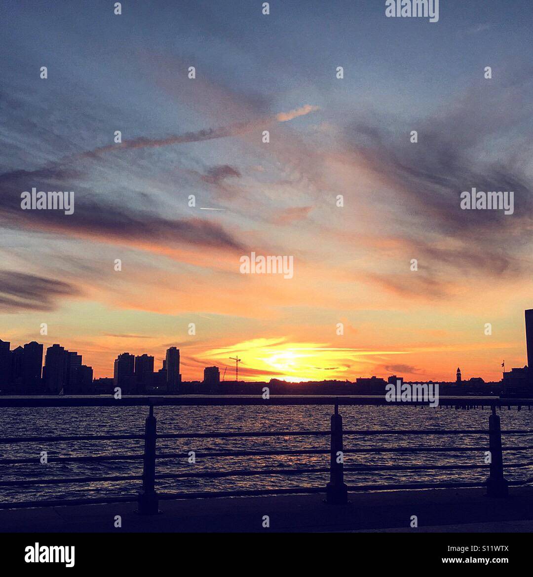 Hudson River sunset Stock Photo Alamy