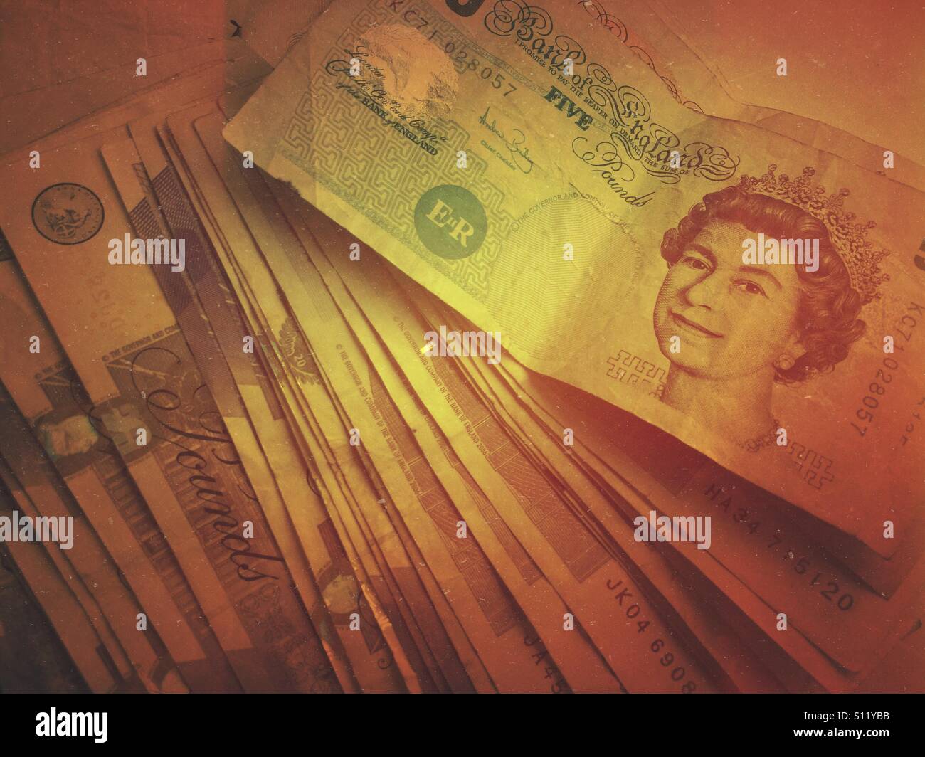 British sterling money currency - Smartphone Captured Stock Image