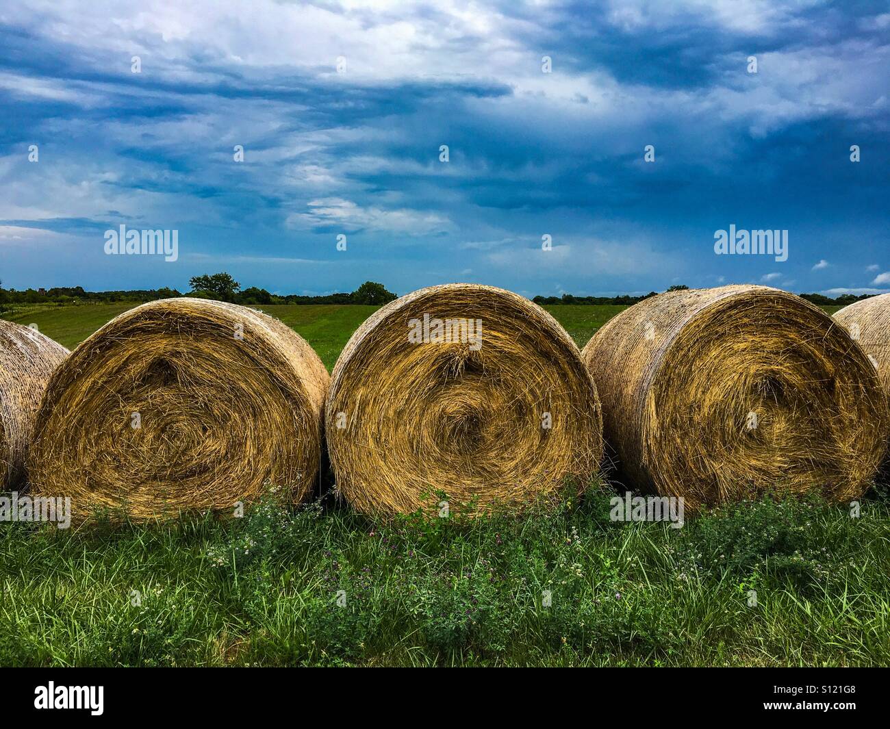 Hay stack in Albia Iowa Stock Photo