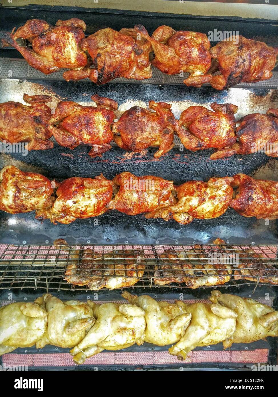 Roasted chickens for sale Stock Photo Alamy