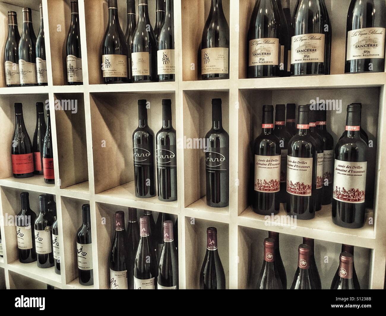 Bottles of red wine - Smartphone Captured Stock Image