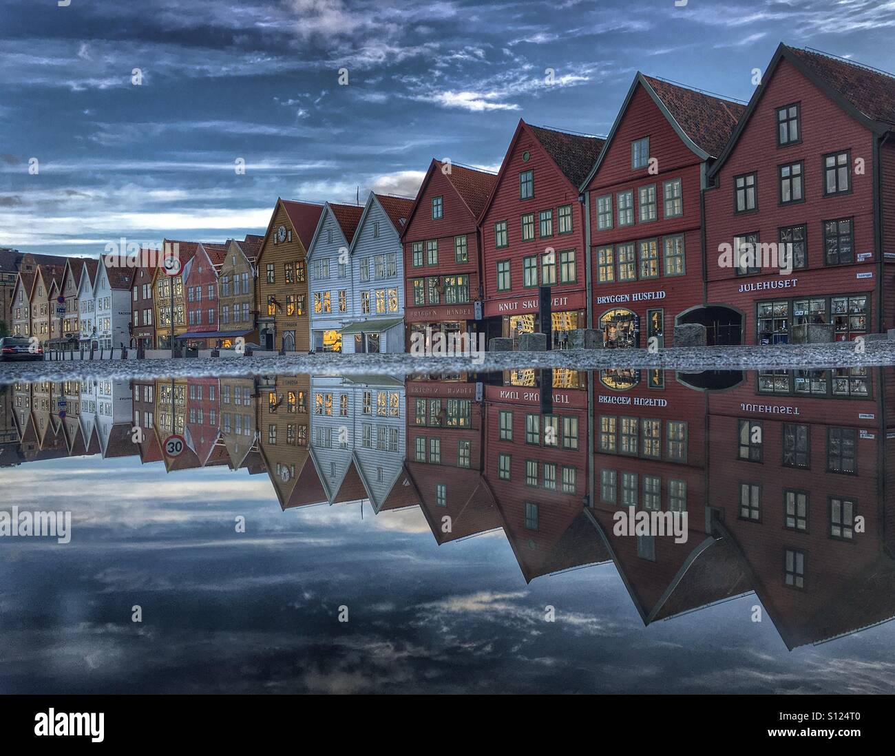 UNESCO World Heritage Site, Bryggen, German warf, Bergen, Norway Stock Photo