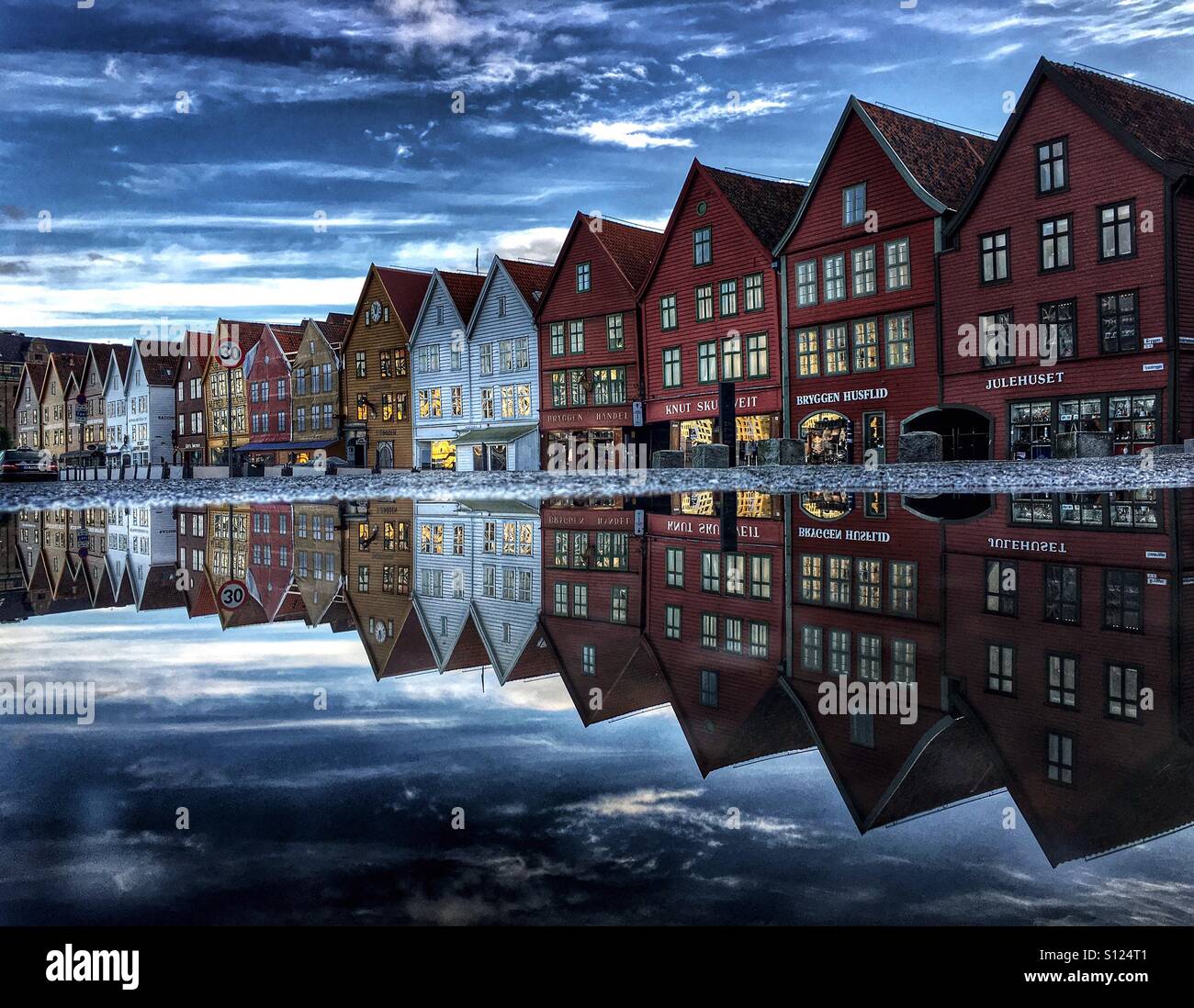 UNESCO World Heritage Site, Bryggen, German warf, Bergen, Norway Stock Photo