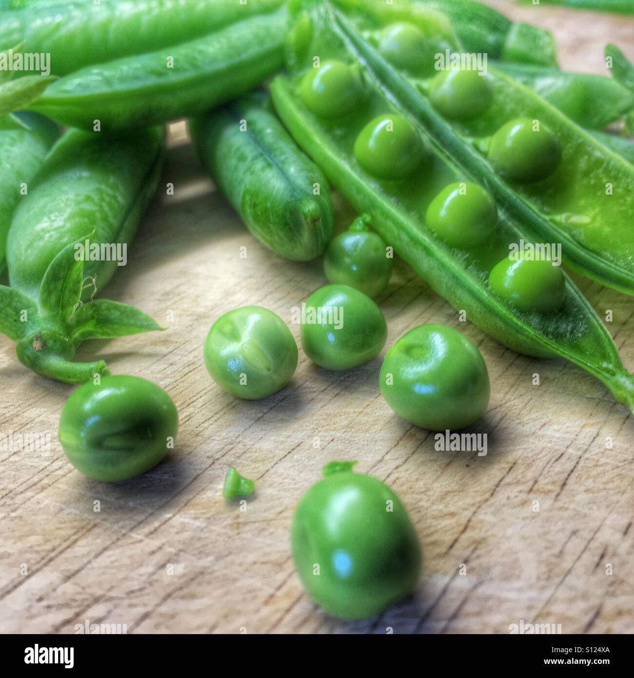 Fresh peas in the pod - Smartphone Captured Stock Image