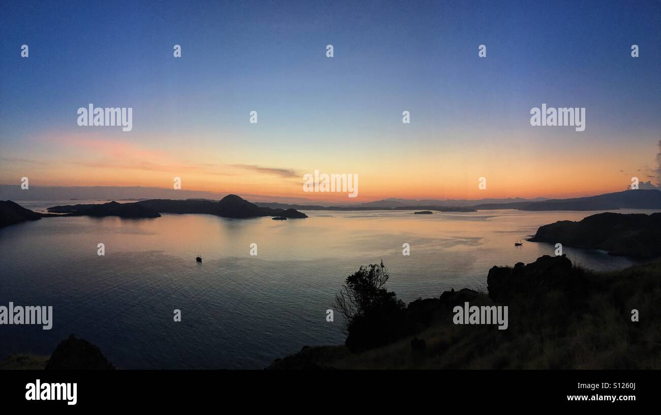 Sunrise at Pulau Padar Stock Photo
