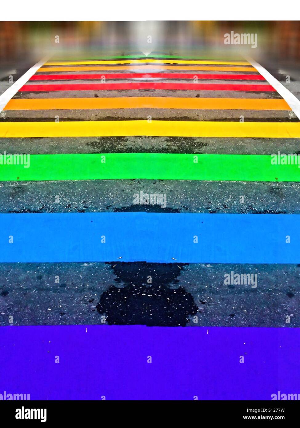 Rainbow  crossing. Loving Colours. Down to earth. Ontario. Canada. Vivid. Colors. My Pride. Everyday. Visual. - Smartphone Captured Stock Image