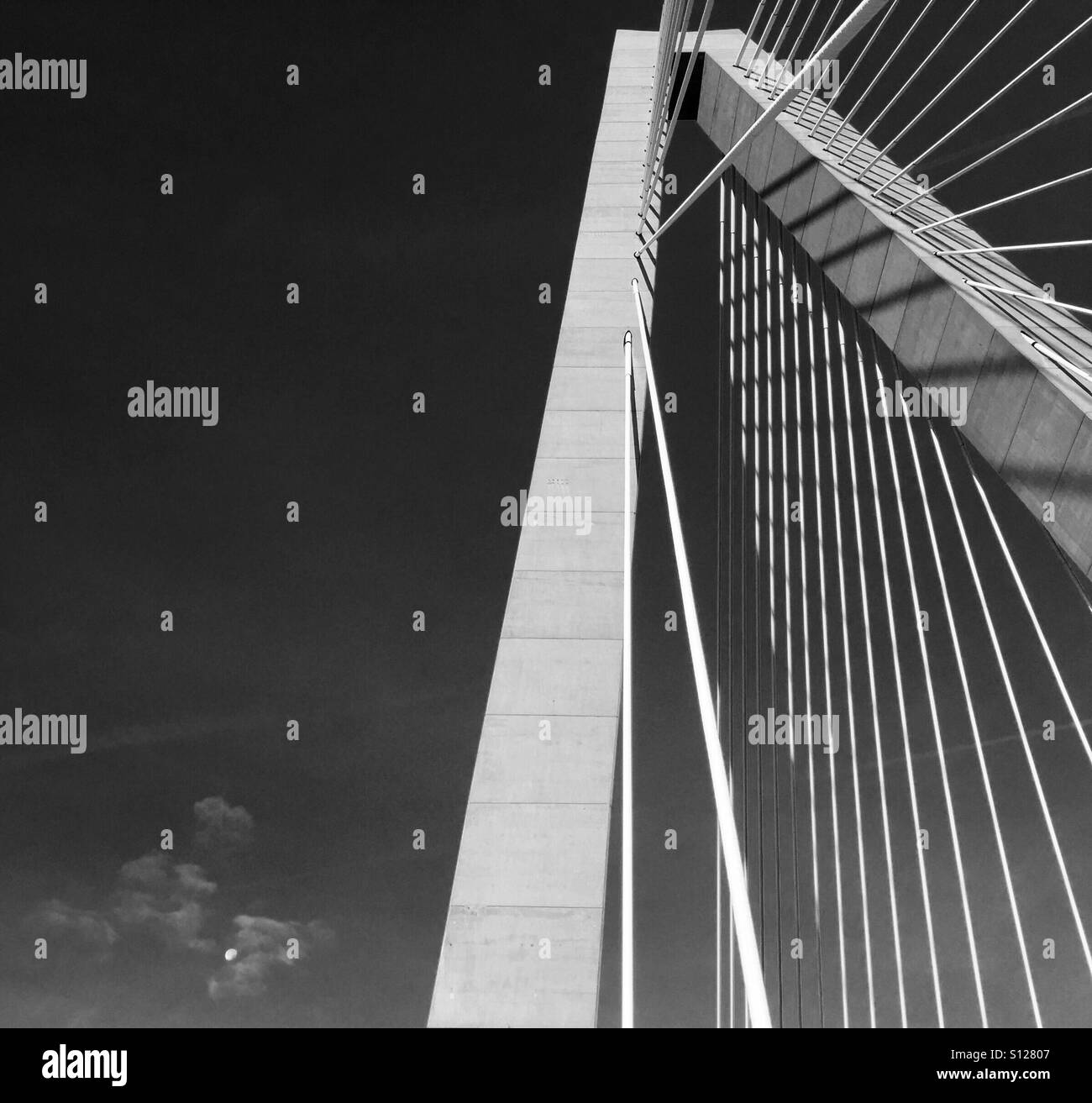 South Carolina's Ravenel Bridge otherwise known as the 'Cooper River Bridge.' Stock Photo
