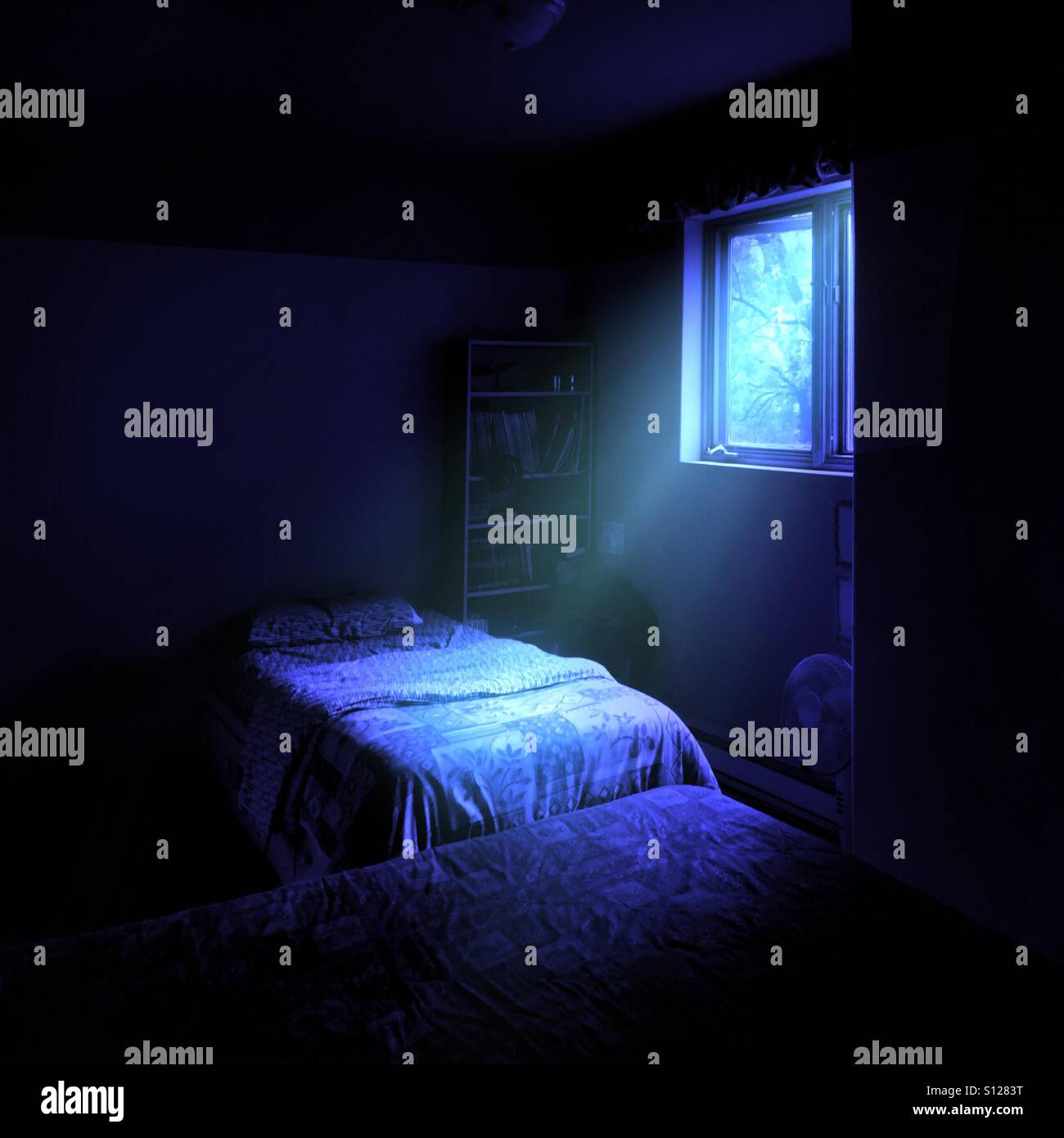 Moonlit child bedroom Stock Photo Alamy