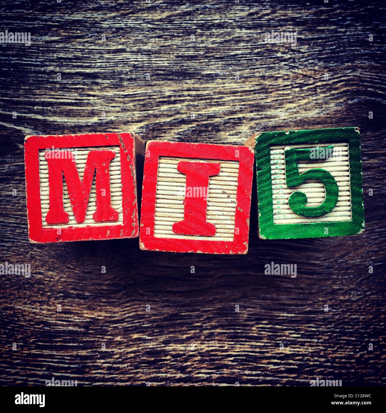 MI5 for the English secret service - Smartphone Captured Stock Image