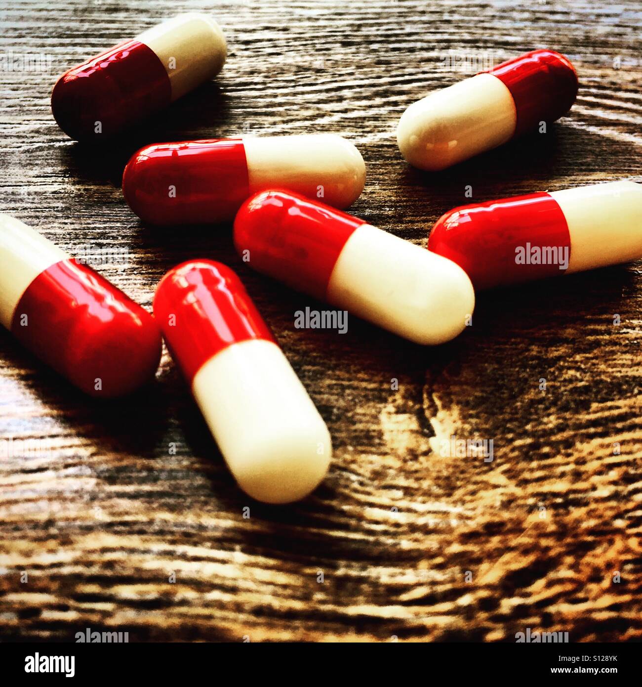 Pills on table - Smartphone Captured Stock Image