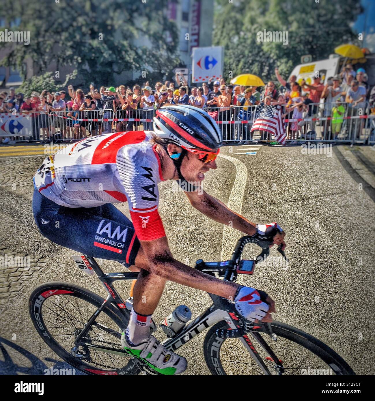 Reto Hollenstein competing in the Tour de France Stock Photo - Alamy