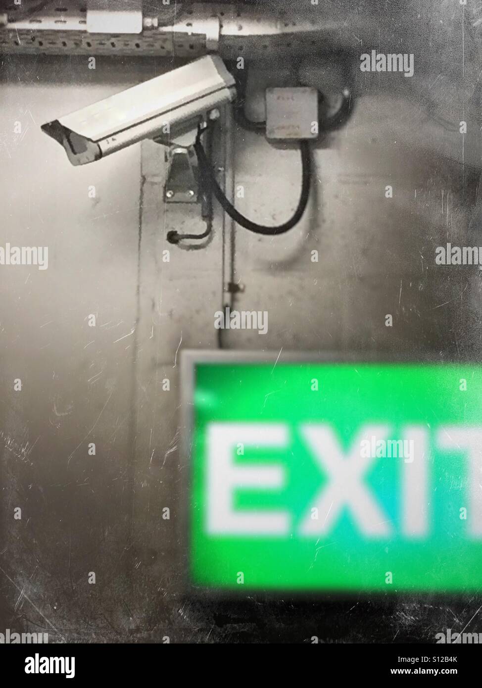Surveillance of the exit - Smartphone Captured Stock Image